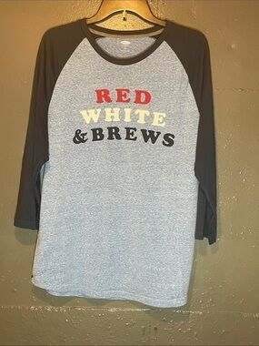 Old Navy Blue Heather Raglan Tee with Black Trim